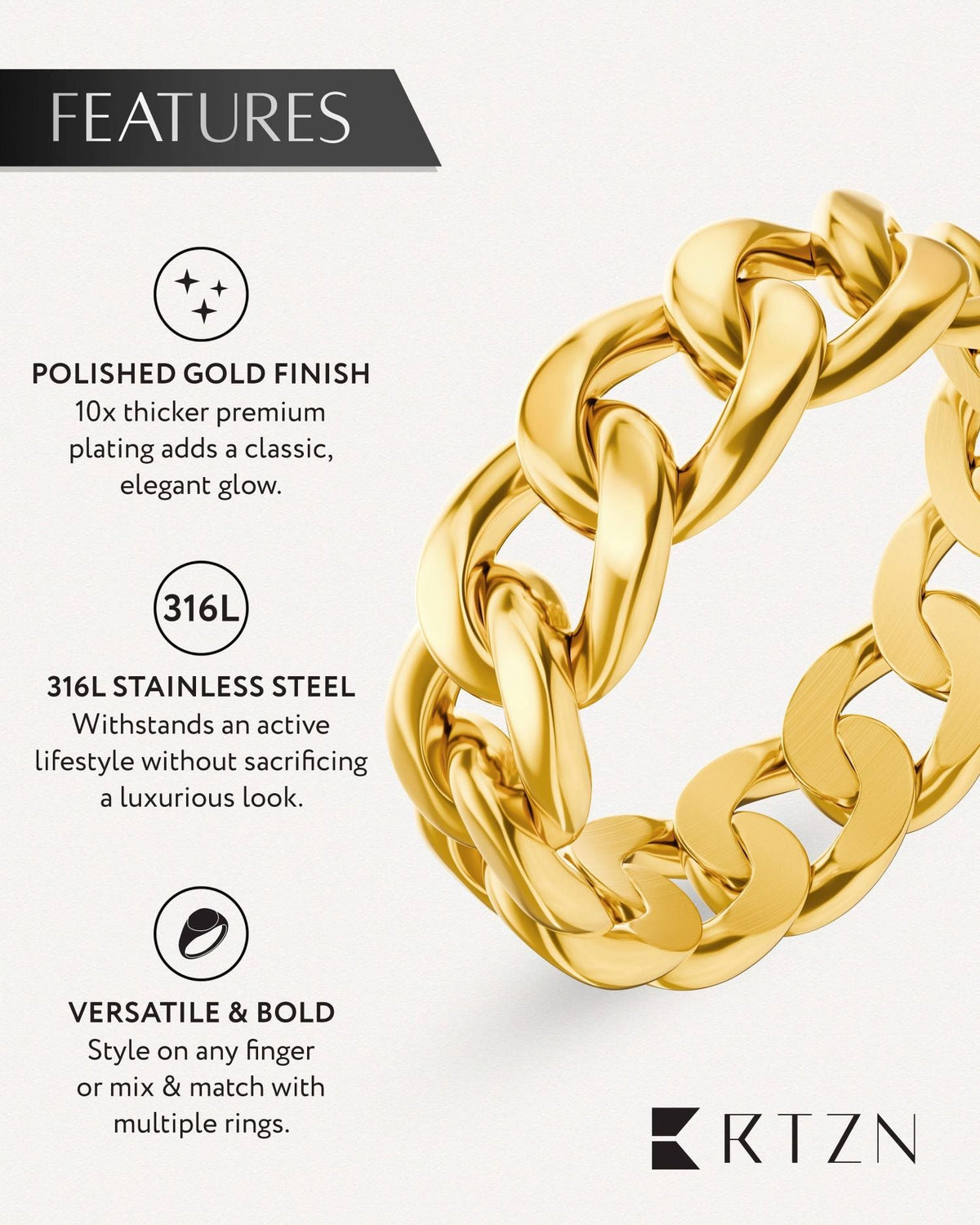 Cuban Link Ring (Gold)