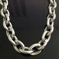 Men’s Heavy 316L Stainless Steel Oval Link Chain Necklace – Premium Silver Hip Hop Cuban Style | 8mm–15mm Thick | Tarnish-Free, Durable Statement Jewelry